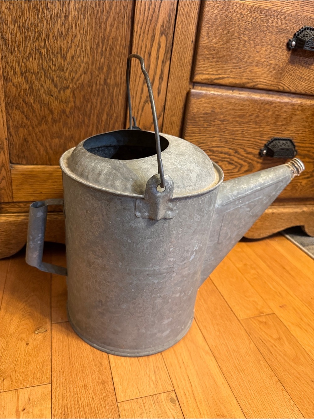 Vintage #12 Galvanized Metal Watering Can rustic farmhouse primitive